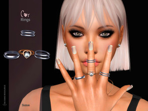 Sims 4 — Cor Rings (Left Side) by Suzue — * New Mesh (Suzue) * 6 Swatches * For Female (Teen to Elder) * Ring Category *