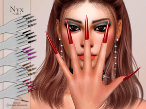 Sims 4 — Nyx Nails by Suzue — -New Mesh (Suzue) -15 Swatches -For Female (Teen to Elder) -Nails Category -HQ Compatible