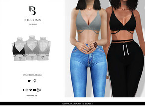 Sims 3 — Rib Wrap Around Tie Bralet by Bill_Sims — This top features a ribbed material with a wrap around design and tie