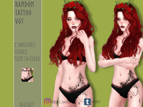 Sims 4 — Random Tattoo V61 by Reevaly — 2 Swatches. Teen to Elder. Female. Base Game compatible. Please do not reupload.