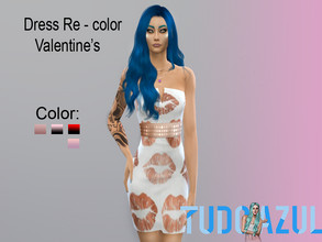Sims 4 — Dress Re - color Valentine's by tudo_azul — 4 colors available. &#8203;prohibited to re-post recolors only