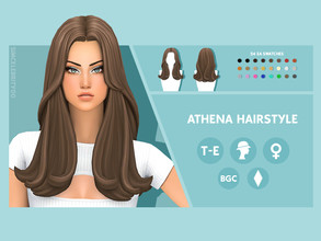 Sims 4 — Athena Hairstyle by simcelebrity00 — Hello Simmers! This medium length, wavy, and hat compatible hairstyle is