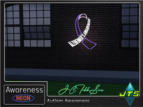 Sims 4 — Alzheimer's Awareness Neon Wall Light by JCTekkSims — Raising awareness one neon sign at a time.