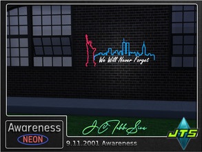 Sims 4 — 9.11.2001 Awareness Neon Wall Light by JCTekkSims — Raising awareness one neon sign at a time.