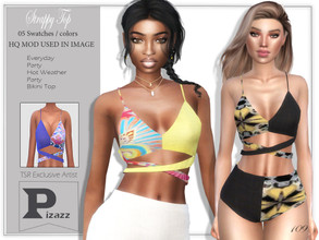 Sims 4 — Strappy Top by pizazz — Strappy Top Tank - Bikini for your sims 4 game. Swim top bikini that will go with any