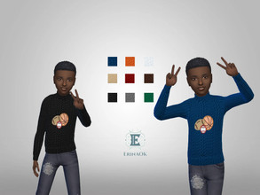 Sims 4 — ErinAOK Boy's Sweater 0131 by ErinAOK — Boy's Sports Sweater 9 Swatches