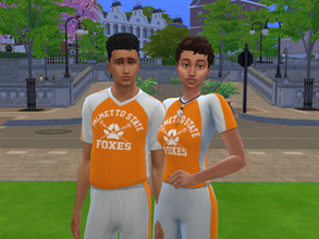 Sims 4 — AFTG Foxes Sports Uniform - Male Version by Immastealyeontan — Outfit can be found under custom content, in