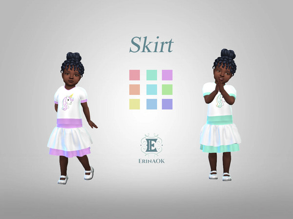 Sims 4 — ErinAOK Toddler Skirt 0208 by ErinAOK — Toddler Skirt 9 Swatches