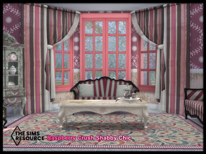 Sims 4 — Raspberry Crush Shabby Chic Living by seimar8 — Maxis match shabby chic living in raspberry, cream and black I