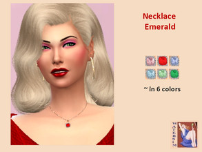 Sims 4 — ws Female Necklace Diamond - RC by watersim44 — Female Necklace Emerald and Diamond - recolor. This is a