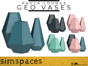 Sims 4 — Paula Lounge - geo vases by simspaces — Part of the Paula Lounge set: angular vases that let people know you're