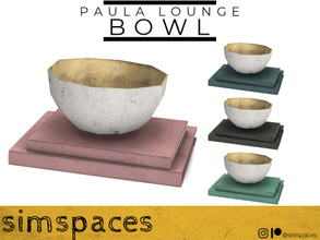Sims 4 — Paula Lounge - bowl by simspaces — Part of the Paula Lounge set: bowls on books. It's so 2021/2022. Be on the