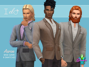 Sims 4 — I Do Aaron by SimmieV — A very contemporary and semi formal look with lots of texture. Perfect for your nuptials