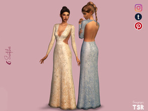 Sims 4 — Embellished Dress - MDR26 by laupipi2 — Hi! New embellished long dress with an open back. Comming in 6 different