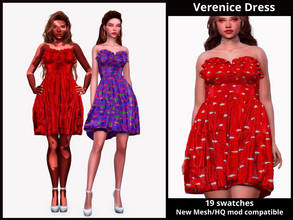 Sims 4 — Verenice Dress by couquett — cute Dress for your sims avaible from Teen to elder this dress have 19 swatches.