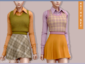Sims 4 — Belaloallure_Kathy mini skirt(patreon) by belal19972 — Simple 70s inspired mini skirt for your sim s,enjoy :) 