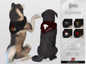 Sims 4 — GOT Bandana 01 for Large Dogs by remaron — GOT Bandana for large dogs in The Sims 4 -06 Swatches available