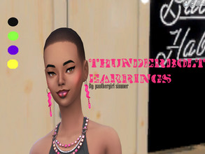 Sims 4 — Earrings Thunderbolt Alien by PantherGirlSim — Thunderbolt Alien Earrings 5 swatches Oxidized Sterling Silver