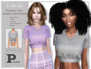 Sims 4 — Tee-Shirt Tank by pizazz — Tee-Shirt Tank for your female sims. Sims 4 games. Put something stylish on your