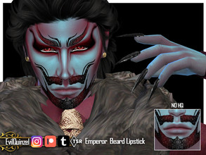 Sims 4 — Emperor Beard Lipstick by EvilQuinzel — A beard for drag king. - Lipstick and Beard category; - Female and male;