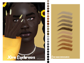Sims 4 — Xira Eyebrows by MSQSIMS — These Eyebrows are available in 25 colors. They are suitable for Female/Male from