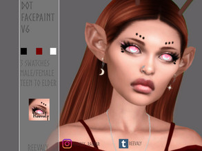 Sims 4 — Dot Facepaint V6 by Reevaly — 3 Swatches. Teen to Elder. Female. Base Game compatible. Please do not reupload.
