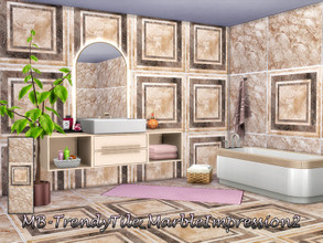 Sims 4 — MB-TrendyTile_MarbleImpression2 by matomibotaki — Elegant marble tile wall in 3 variations to combine each