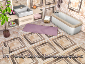 Sims 4 — MB-TrendyTile_MarbleImpressionFloor2 by matomibotaki — Elegant marble tile floor in 2 variations to combine each