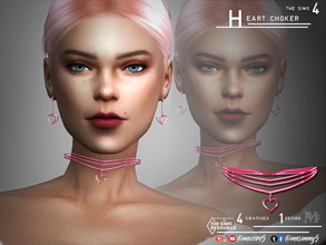 Sims 4 — Heart Choker by Mazero5 — Elegant heart choker for the month of Love 4 Swatches to choose from Color varies from