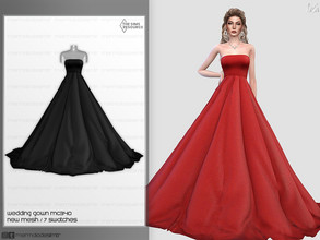Sims 4 — Wedding Gown MC340 by mermaladesimtr — New Mesh 7 Swatches All Lods Teen to Elder For Female