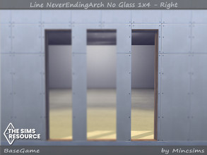 Sims 4 — Line NeverEndingArch No Glass 1x4 - Right by Mincsims — Basegame compatible. 8 swatches.