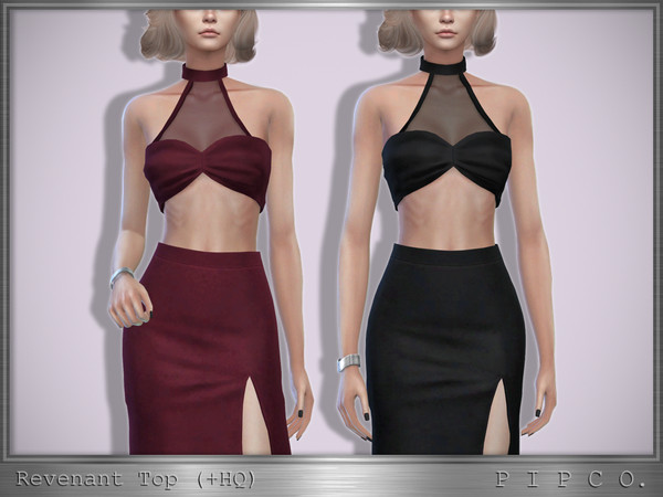 Sims 4 — Revenant Top. by Pipco — A trendy top in 15 colors. Base Game Compatible New Mesh All Lods HQ Compatible Shadow,