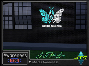 Sims 4 — Diabetes Awareness Neon Wall Light by JCTekkSims — Created by JCTekkSims