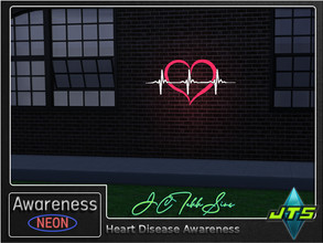 Sims 4 — Heart Disease Awareness Neon Wall Light by JCTekkSims — Created by JCTekkSims
