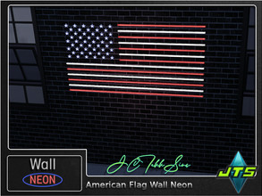 Sims 4 — American Flag Neon Wall Light by JCTekkSims — Created by JCTekkSIms