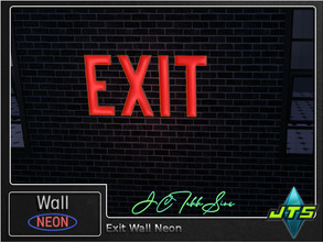 Sims 4 — Exit Neon Wall Light by JCTekkSims — Created by JCTekkSIms