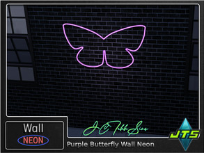 Sims 4 — Purple Butterfly Neon Wall Light by JCTekkSims — Created by JCTekkSims