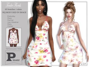Sims 4 — Tender Florals by pizazz — Tender Florals Dress for your sims 4 games. The dress is stylish and modern great for