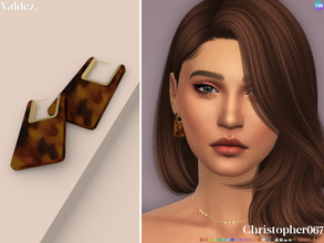 Sims 4 — Valdez Earrings by christopher0672 — This is a funky pair of rounded square thick translucent acrylic earrings.