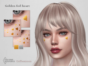 Sims 4 — Golden foil heart by coffeemoon — "Tattoo" category for female: teen, young, adult, elder 2 colors 9