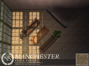 Sims 4 — Manchester Brick Floor by networksims — A sepia toned brick floor.