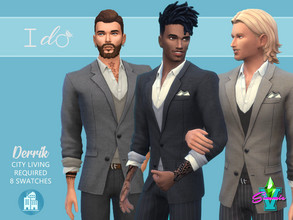 Sims 4 — I Do Derrik by SimmieV — Your casual city life is reflected in this ensemble. Plenty of layers and some texture