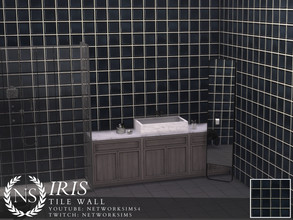 Sims 4 — Iris Tile Wall by networksims — A black tile wall.