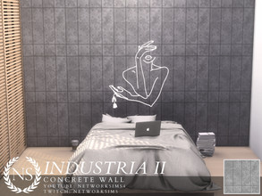 Sims 4 — Industria Concrete Wall II by networksims — A panelled concrete wall.