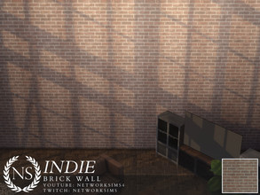 Sims 4 — Indie Brick Wall by networksims — A brown brick wall.