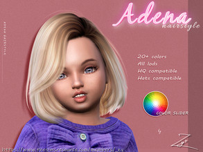 Sims 4 — Adena Hairstyle for toddlers(medium bob hairstyle) by _zy — 20+ colors All lods HQ compatible Hats compatible