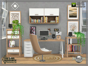 Sims 4 — Hyora office by jomsims — Hyora office in 4 wood colors for this new office with a modern and classic style.