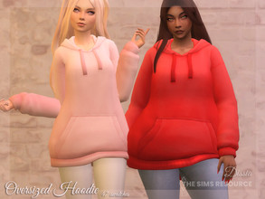 Sims 4 — Oversized Hoodie by Dissia — Long sleeves long loose oversized sweatshirt Available in 47 swatches