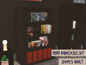 Sims 4 — Nerd Bookcase 11 by siomisvault — Bookcase # 011 part of the Collection Nerdy bookcases thanks for the support