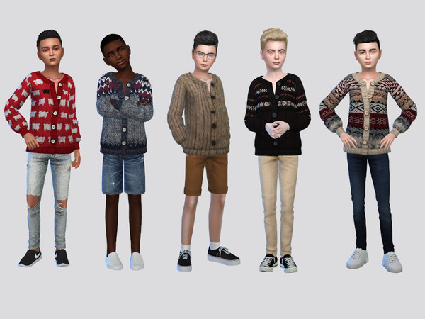 Sims 4 — Emmanuel Cozy Sweater Boys by McLayneSims — TSR EXCLUSIVE Standalone item 10 Swatches MESH by Me NO RECOLORING